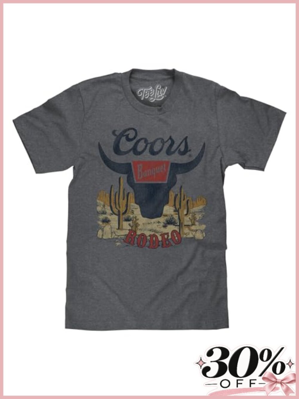 Coors Banquet Rodeo Graphic T-Shirt Cotton Polyester Crew Neck